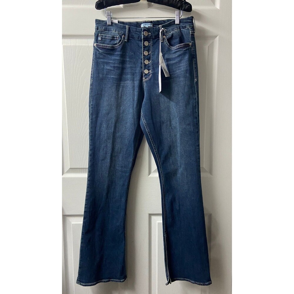 Dear John Boot Cut Jeans Womens 31 Button Fly Side Slit High Rise Sundance NWT